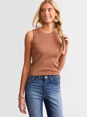 NWOT BKE Core The High Neck Ribbed Contour Tank Top